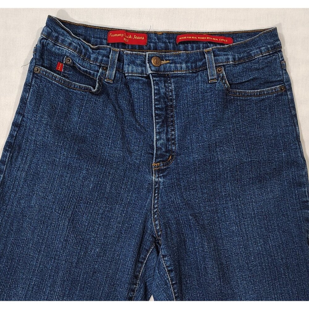 NYDJ Tummy Tuck Jeans Womens Size 12 High Rise Boot Cut USA Stretch Denim Blue - Picture 4 of 16